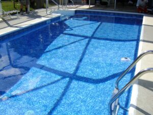 Rectangular pool with shadow patterns